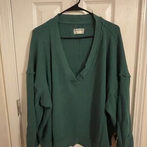 We The Free Deep Green V-Neck top
